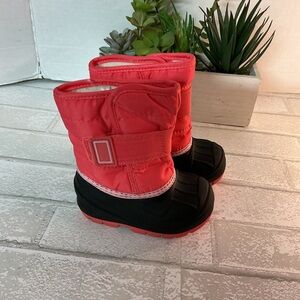 Kids' Black and Pink Winter Boots